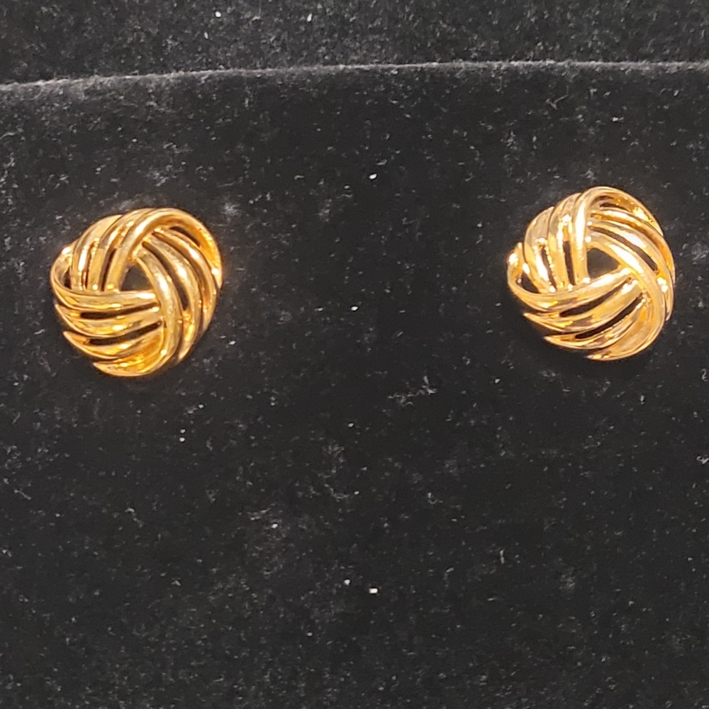 Napier Vintage Elegant Gold Tone Knot Earrings